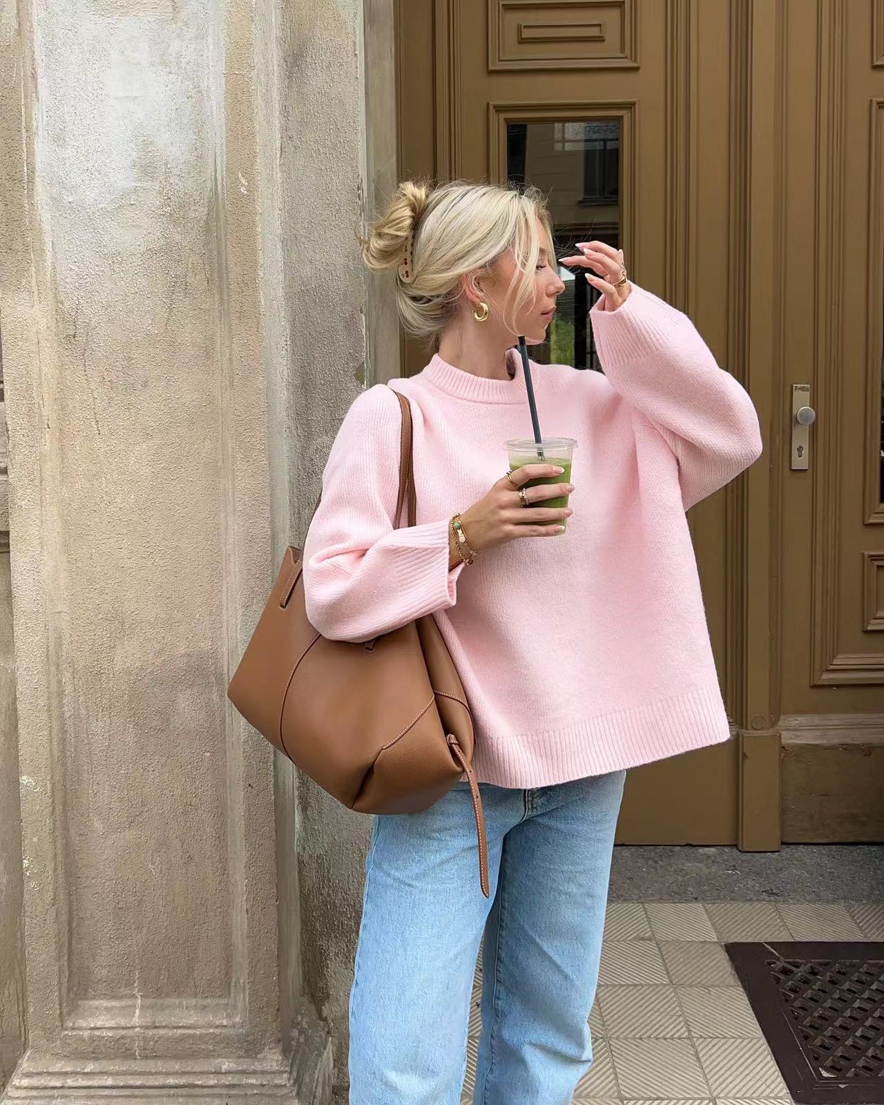 Nikola | Gemütlicher Oversized-Pinker Pullover für Damen