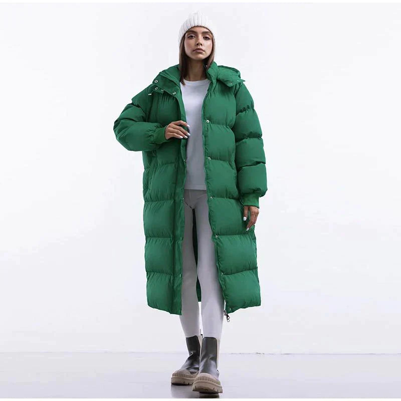 Lange Wattierte Pufferjacke