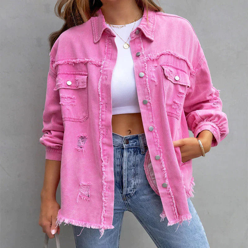 Cecily - Zerrissene Jeansjacke Damen