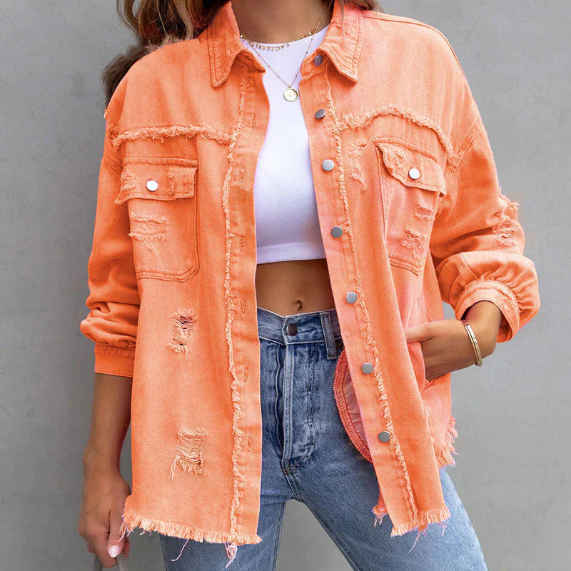 Cecily - Zerrissene Jeansjacke Damen