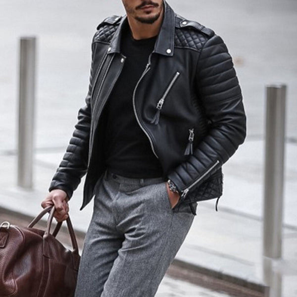 Caleb – erren-lederjacke im vintage-stil