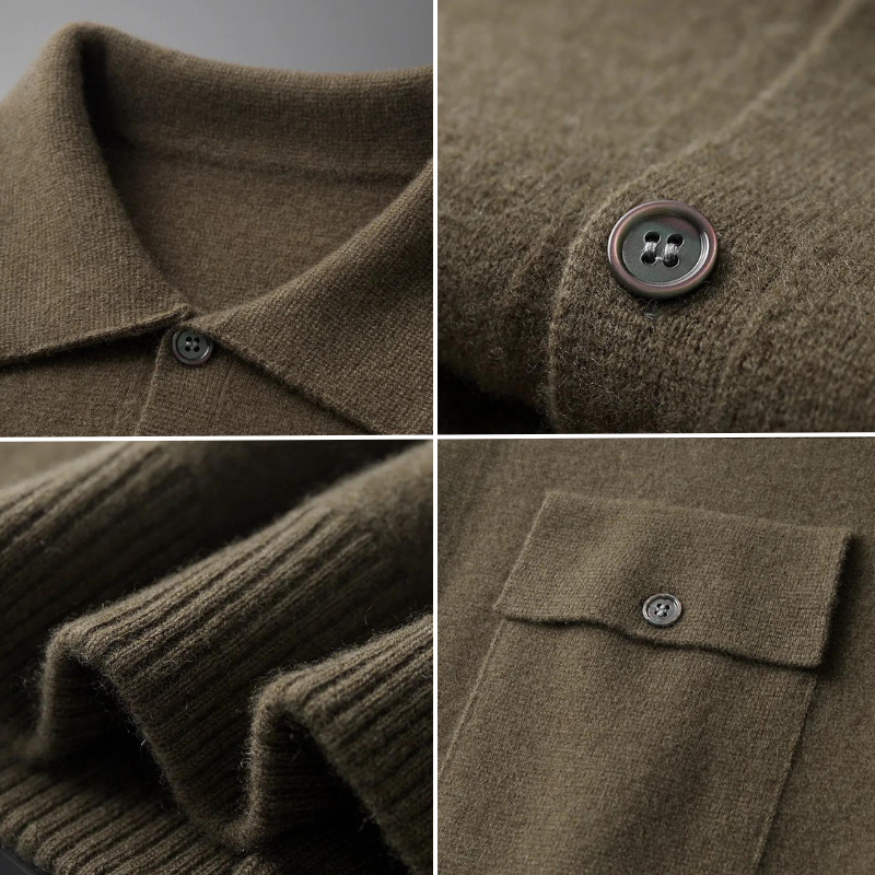 Benjamin - Klassischer Winter Merino Wollstrickcardigan für Herren