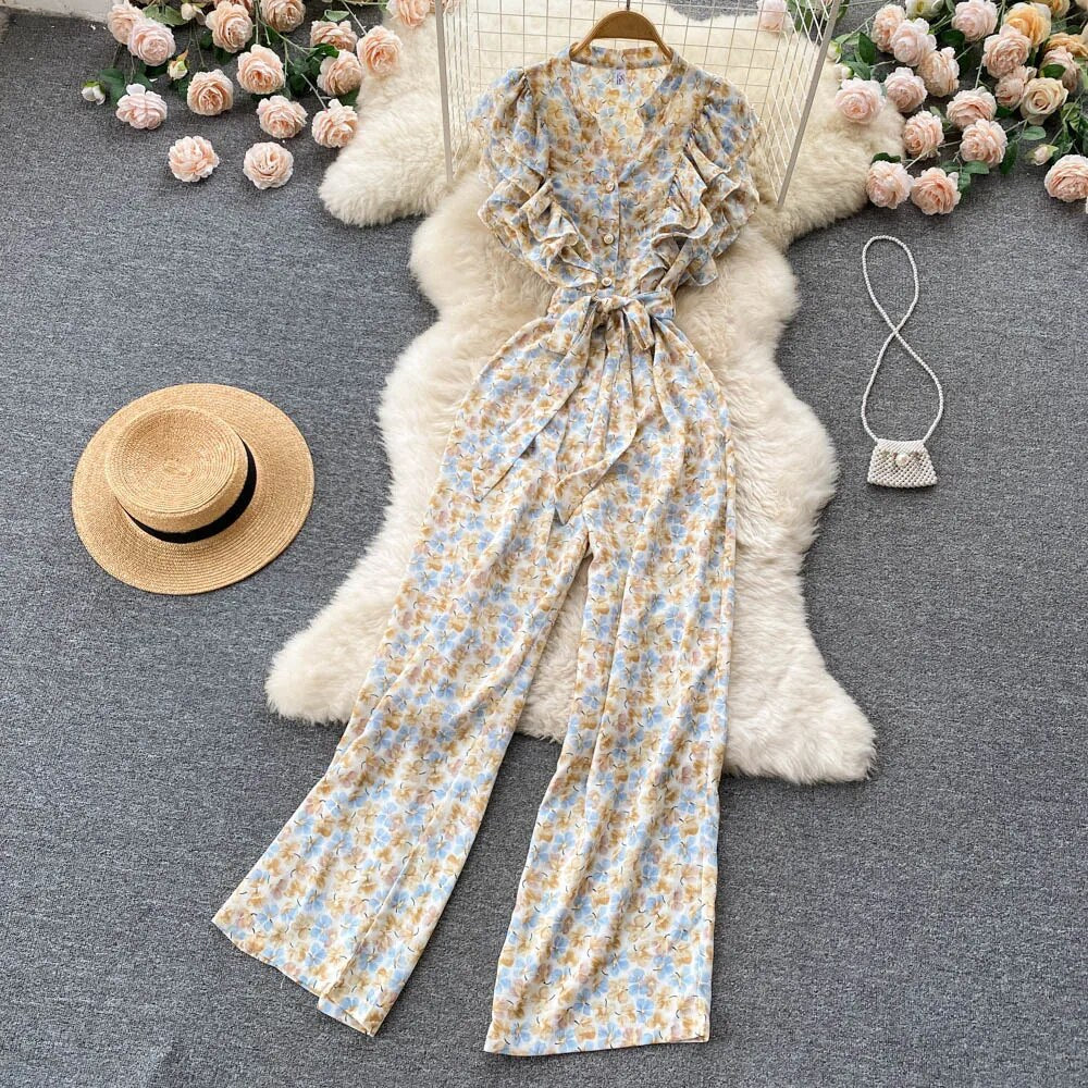 Yuna – Damen-Overall mit Blumendruck