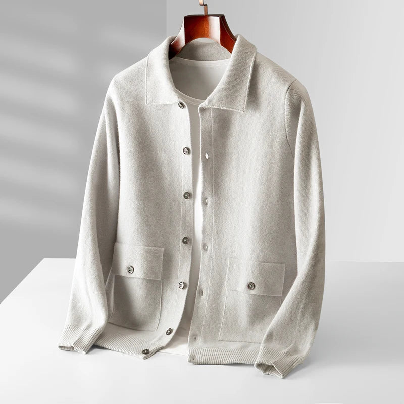 Benjamin - Klassischer Winter Merino Wollstrickcardigan für Herren