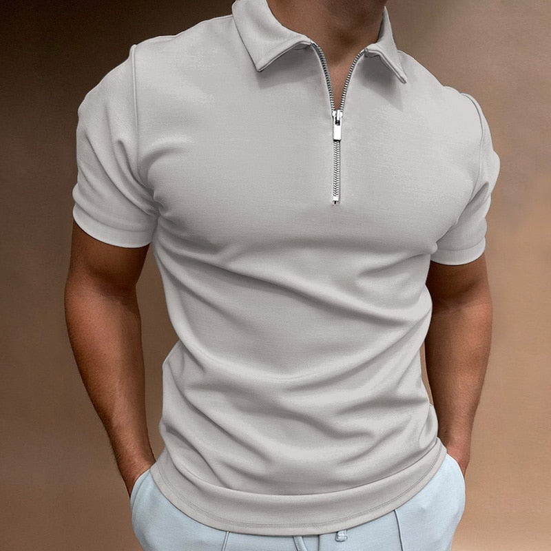 Kurzarm-Shirt mit Reißverschluss für Herren