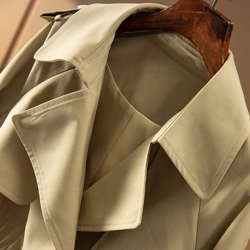 Mina - Schicker Herbst Stilvolle Hellbrauner Trenchcoat für Damen