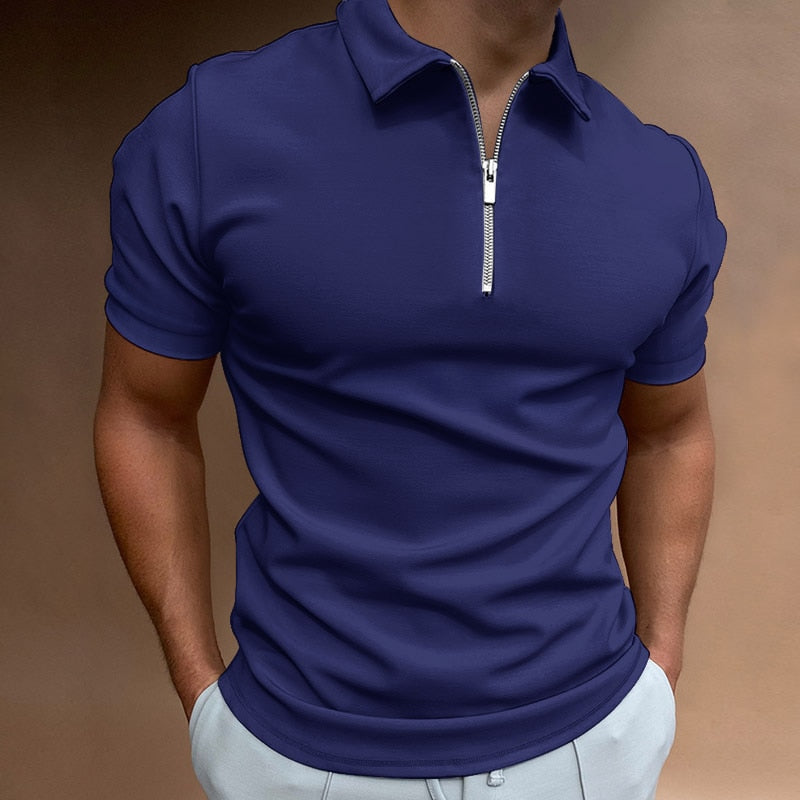 Kurzarm-Shirt mit Reißverschluss für Herren