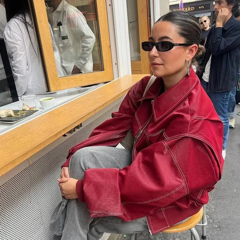 Gwen - Klassische Damen Lederjacke