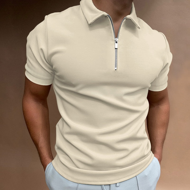 Kurzarm-Shirt mit Reißverschluss für Herren