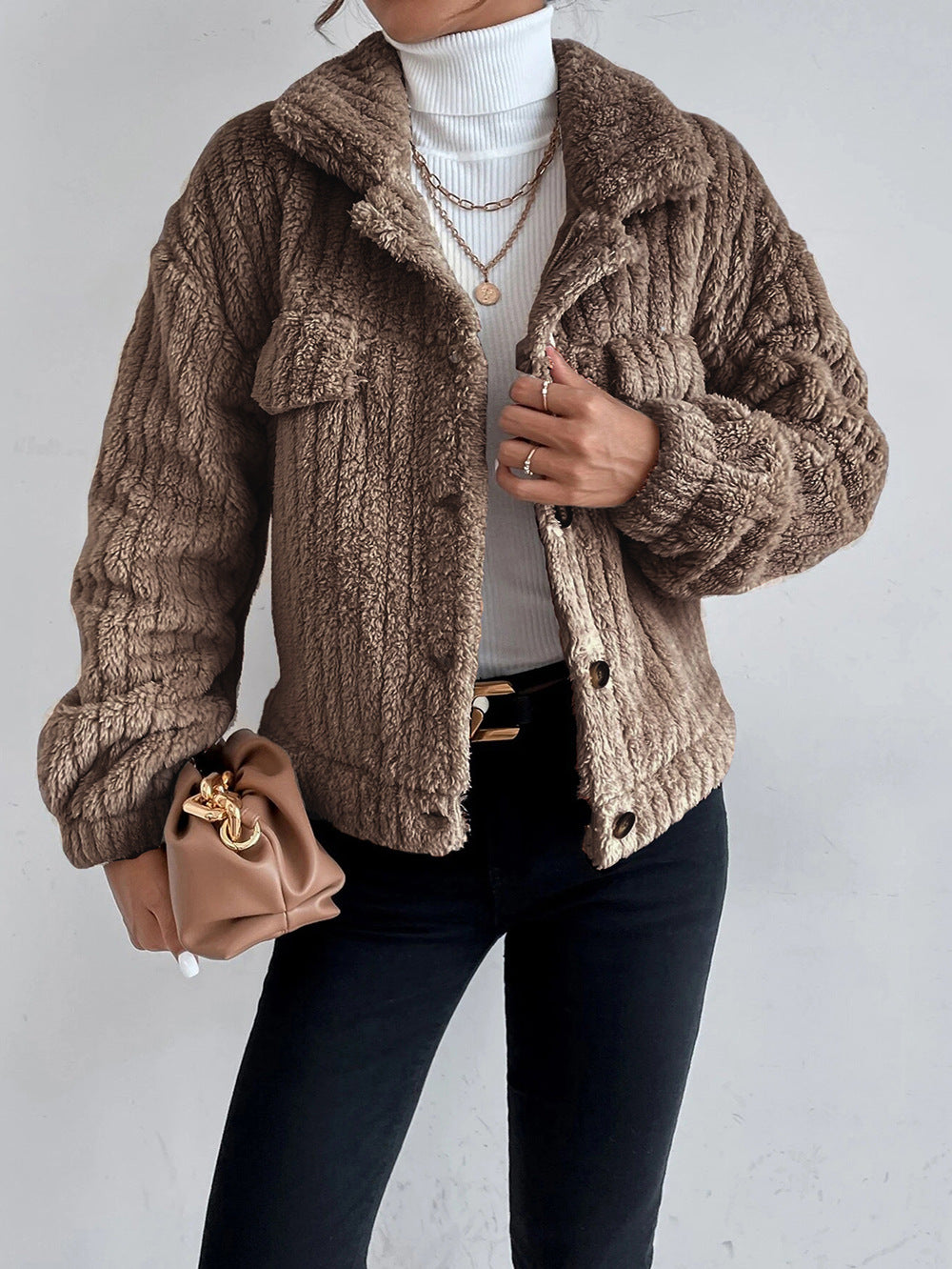Leonie - Corduroy Mantel für Damen mit Knoten