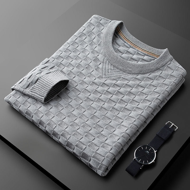 Evans - Lässiger Herbst Waffle Knit Crewneck Pullover für Herren