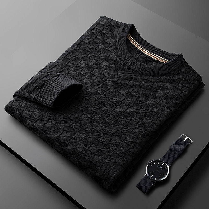 Evans - Lässiger Herbst Waffle Knit Crewneck Pullover für Herren