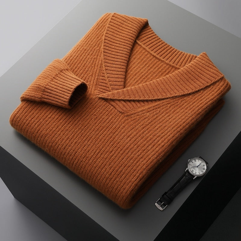 Jayvee - Lässiger Herbst Gerippter Pullover für Herren