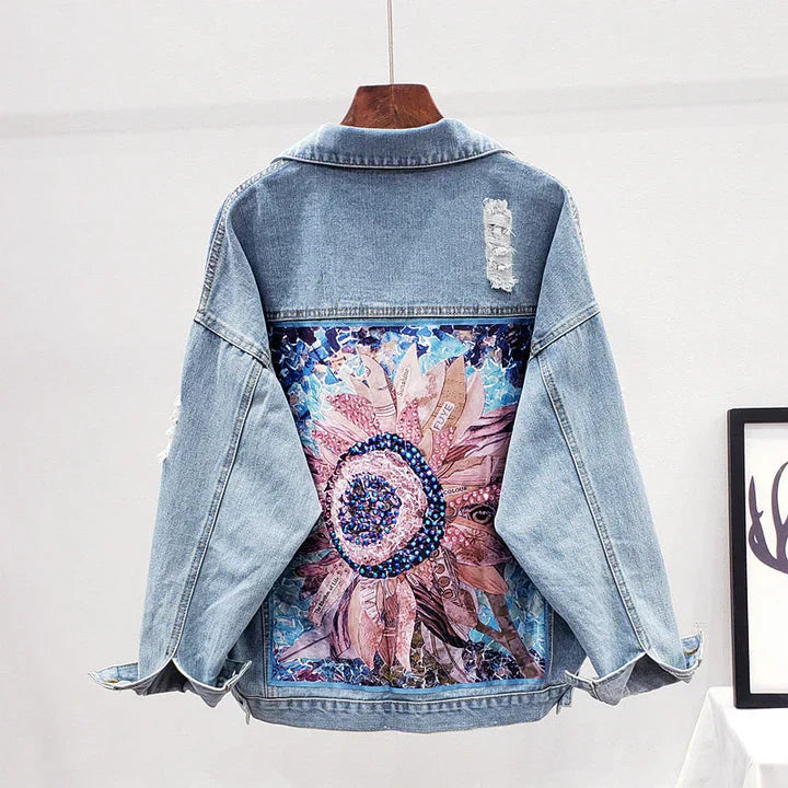 Valentina | Übergroße Jacke mit Aufdruck