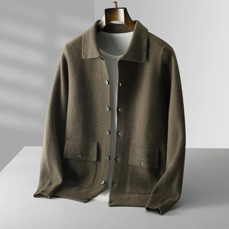 Benjamin - Klassischer Winter Merino Wollstrickcardigan für Herren