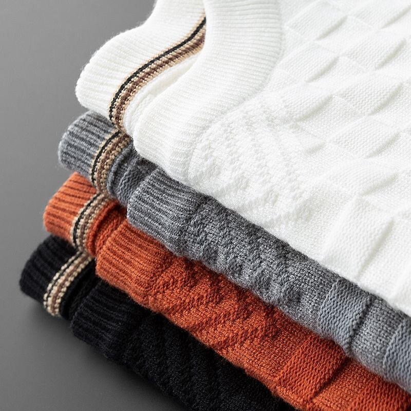 Evans - Lässiger Herbst Waffle Knit Crewneck Pullover für Herren