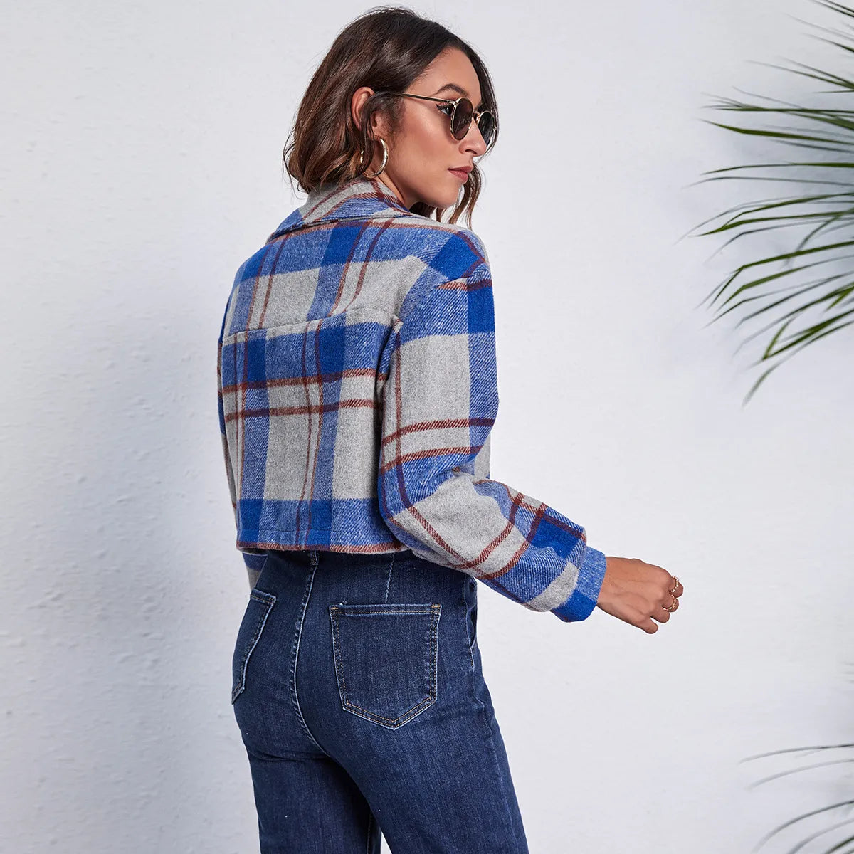 Lora - Schicker Herbst Stilvolle Kurze Kariert Jacke für Damen