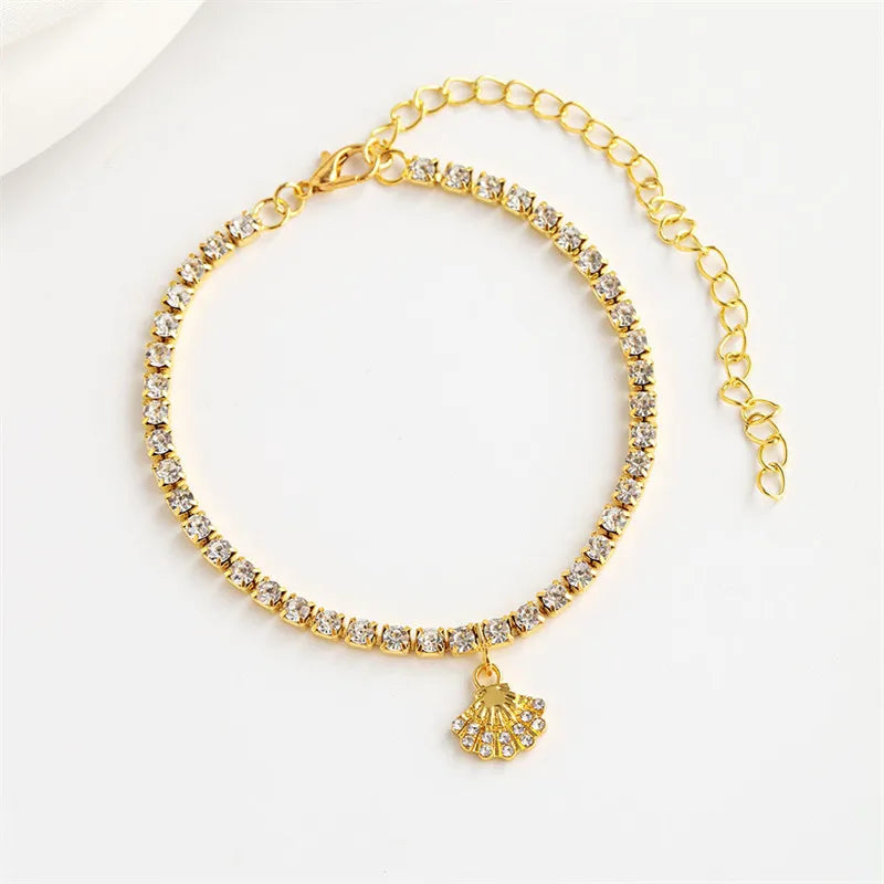 Adelaid | Elegante Muschelhalskette und Fußkettchen