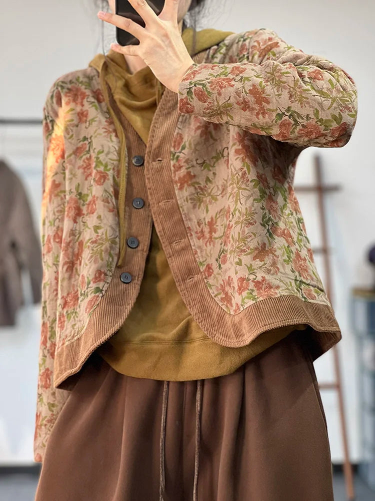 Pena - Geblümte Winterjacke für Damen