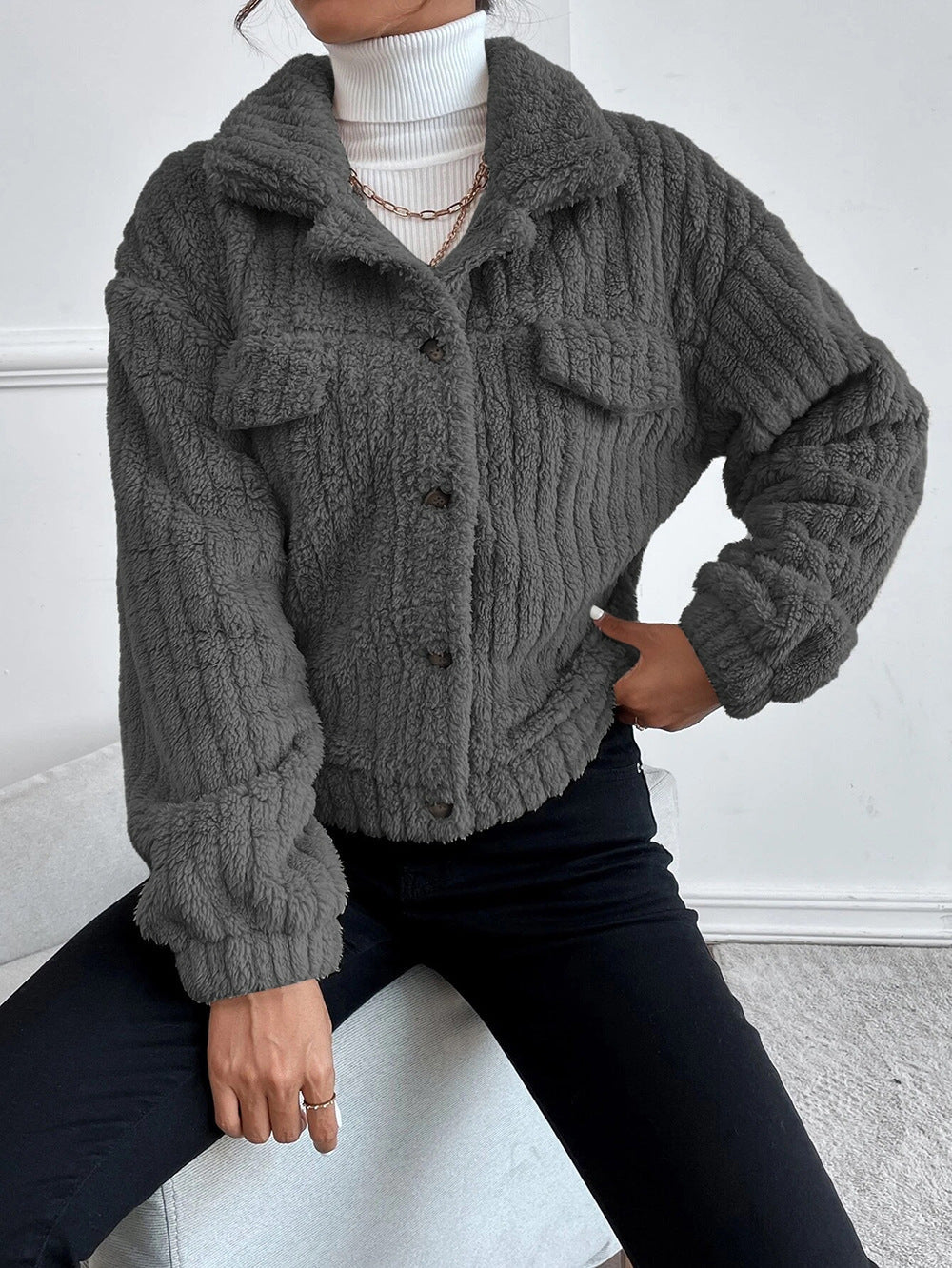 Leonie - Corduroy Mantel für Damen mit Knoten