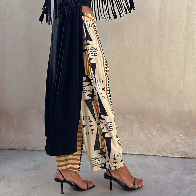Isobella - Geometrisch Bedruckte Hose
