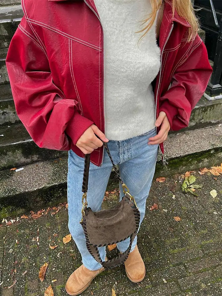 Elegante Damen Jacke in Weinrot
