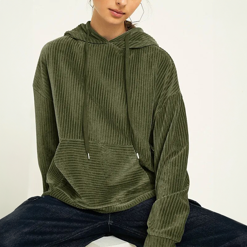 Abby - Schicke Winter Cord Hoodie für Damen