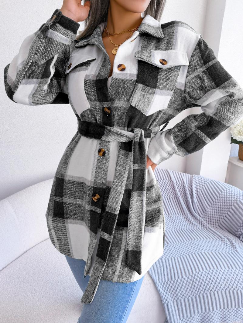 Alice - Schicker Winter Stilvolle Karierte Mantel für Damen
