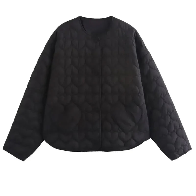 Lena – Gesteppte Jacke mit Herztaschen