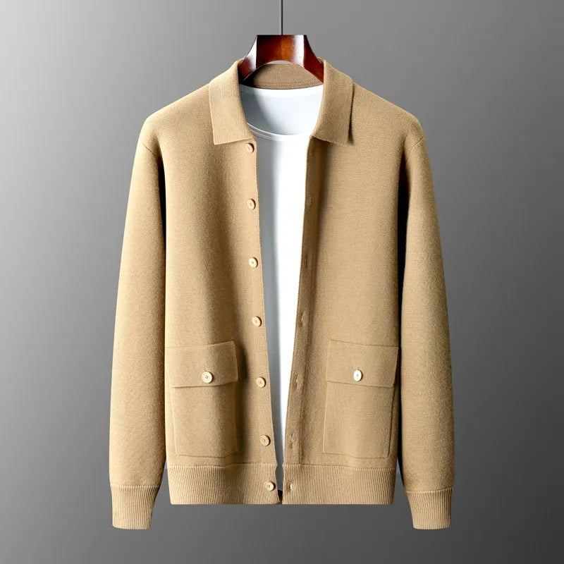 Benjamin - Klassischer Winter Merino Wollstrickcardigan für Herren