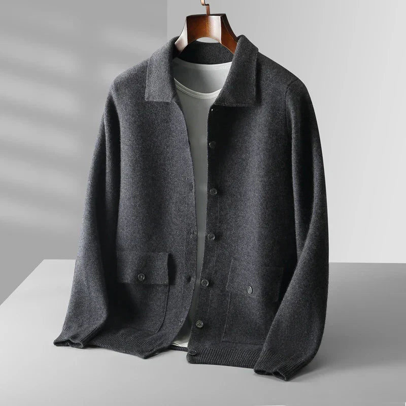 Benjamin - Klassischer Winter Merino Wollstrickcardigan für Herren