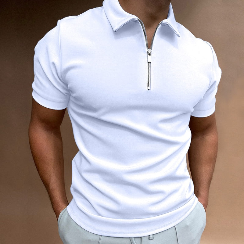Kurzarm-Shirt mit Reißverschluss für Herren