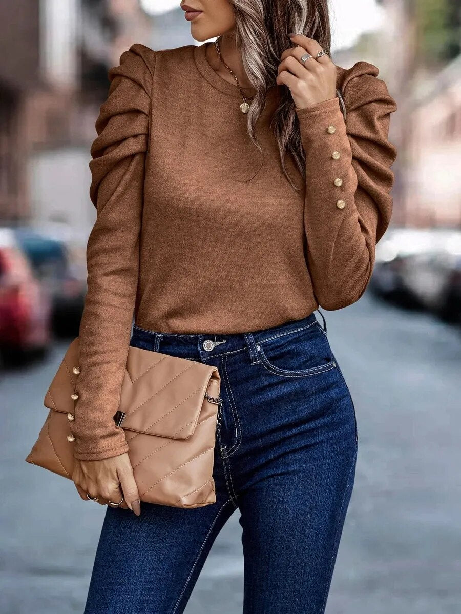 Violeta - Stilvolle und Chice Herbst Langärmelige Bluse für Damen