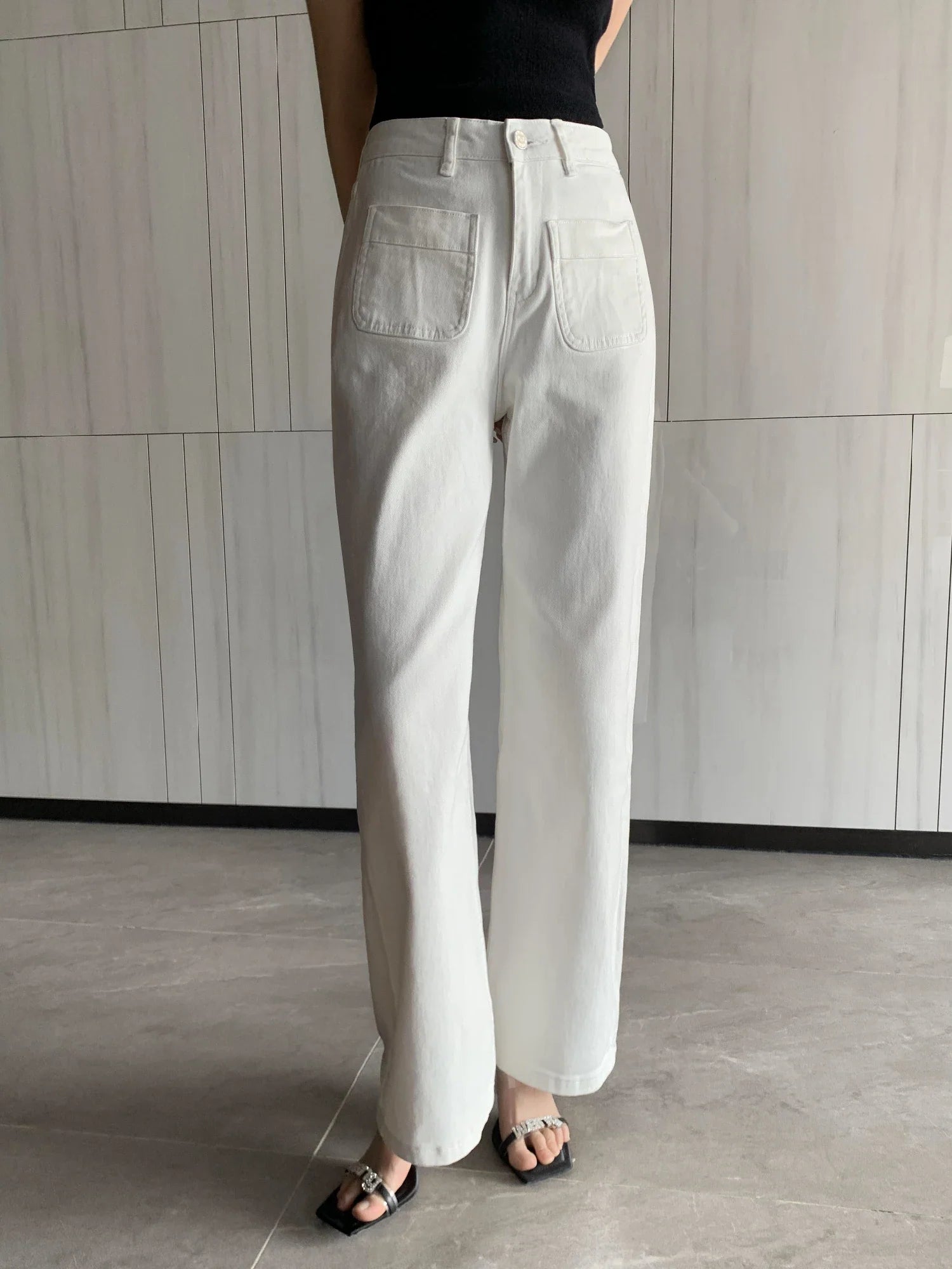 Kiera - Vintage-Hose mit weitem Bein - High-Waist Denim