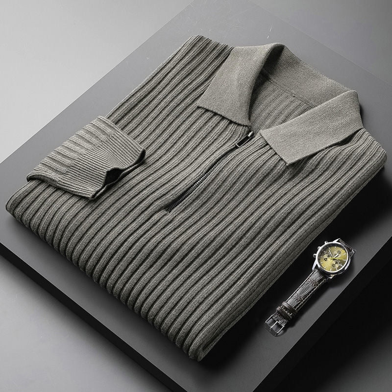 Benjie - Klassische Winter Premium Stilvolle Gebreide Polo Pullover für Herren