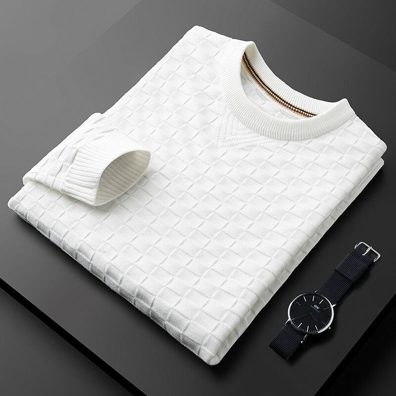 Evans - Lässiger Herbst Waffle Knit Crewneck Pullover für Herren