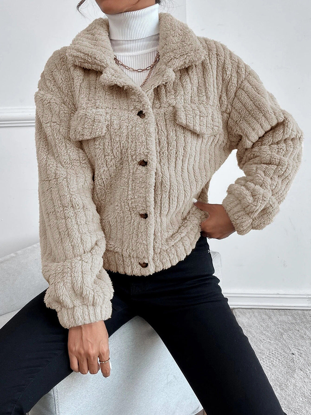Leonie - Corduroy Mantel für Damen mit Knoten