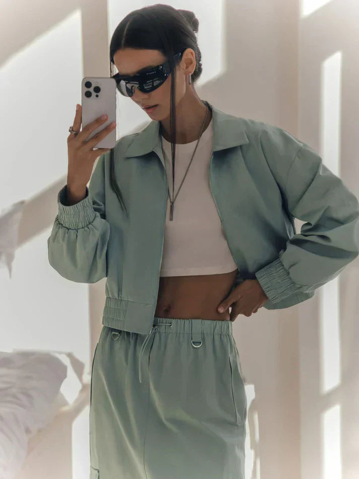 Charlotte | Fresh Trendy Mint Kurze Damenjacke