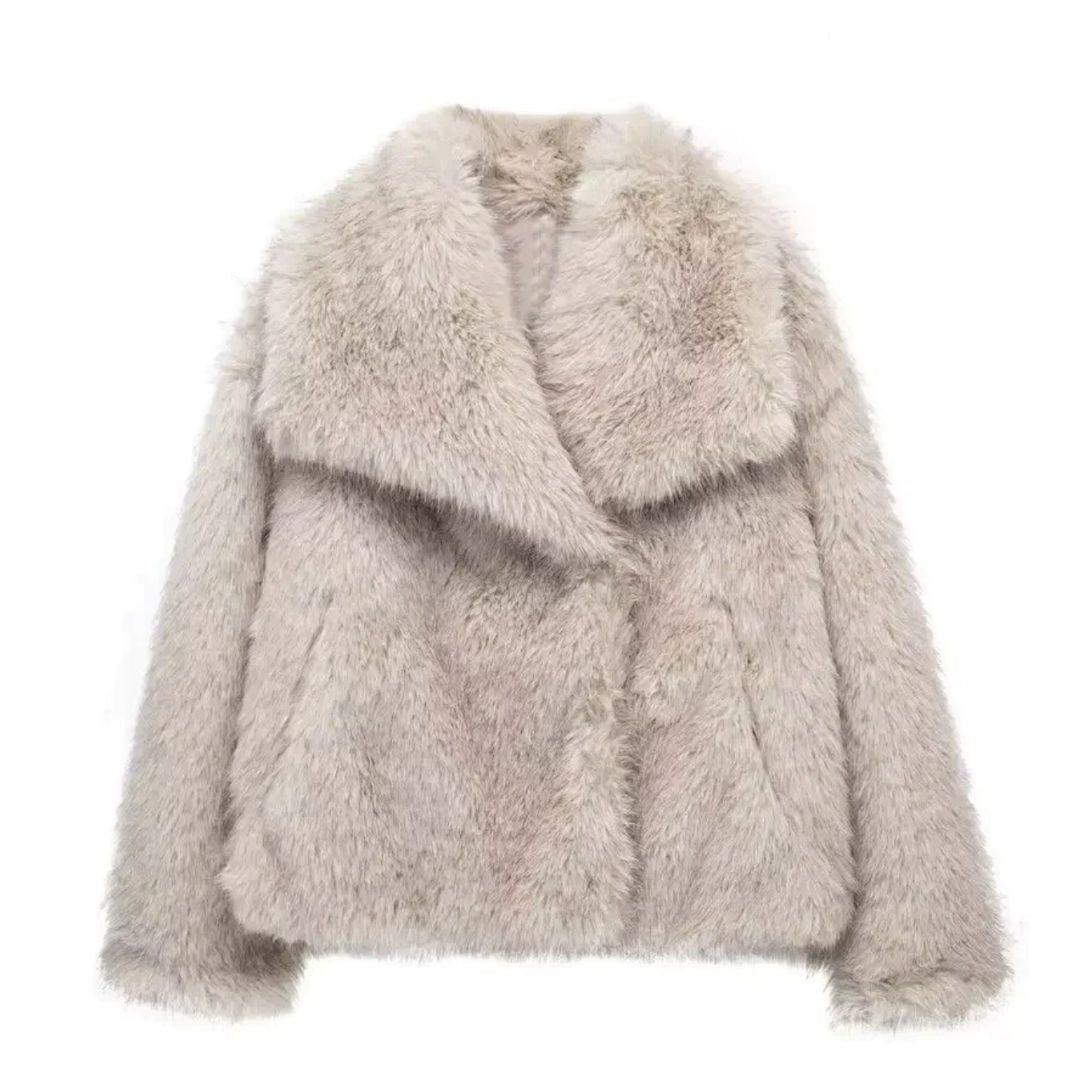 Flauschiger Mantel für Damen