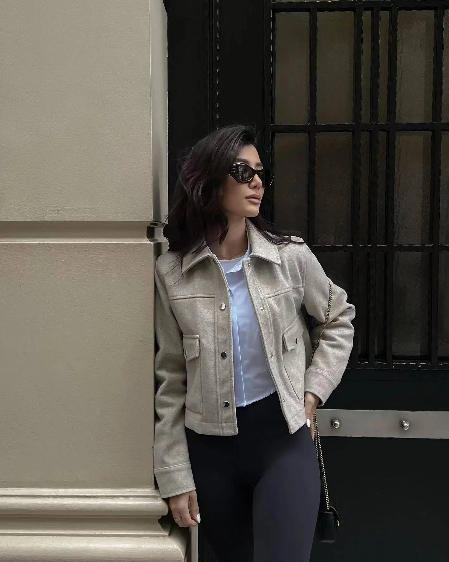 Harper - Schickes und Stilvolles Herbstjacke mit Umgeschlagenem Kragen für Damen