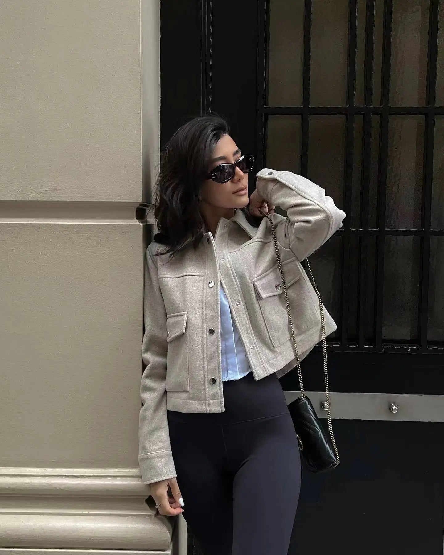 Harper - Schickes und Stilvolles Herbstjacke mit Umgeschlagenem Kragen für Damen