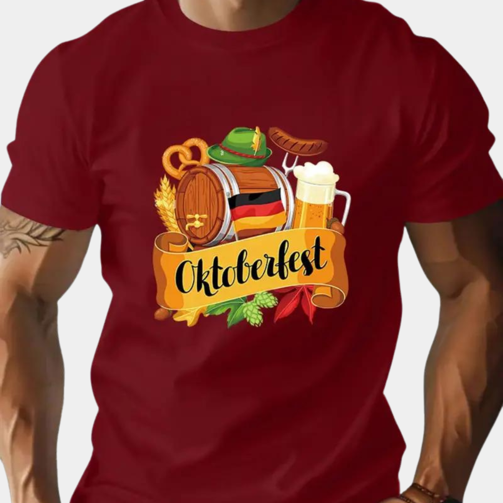 Lässiges Herrenkasualhemd mit Oktoberfest-Motiv