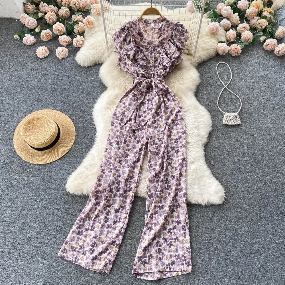 Yuna – Damen-Overall mit Blumendruck
