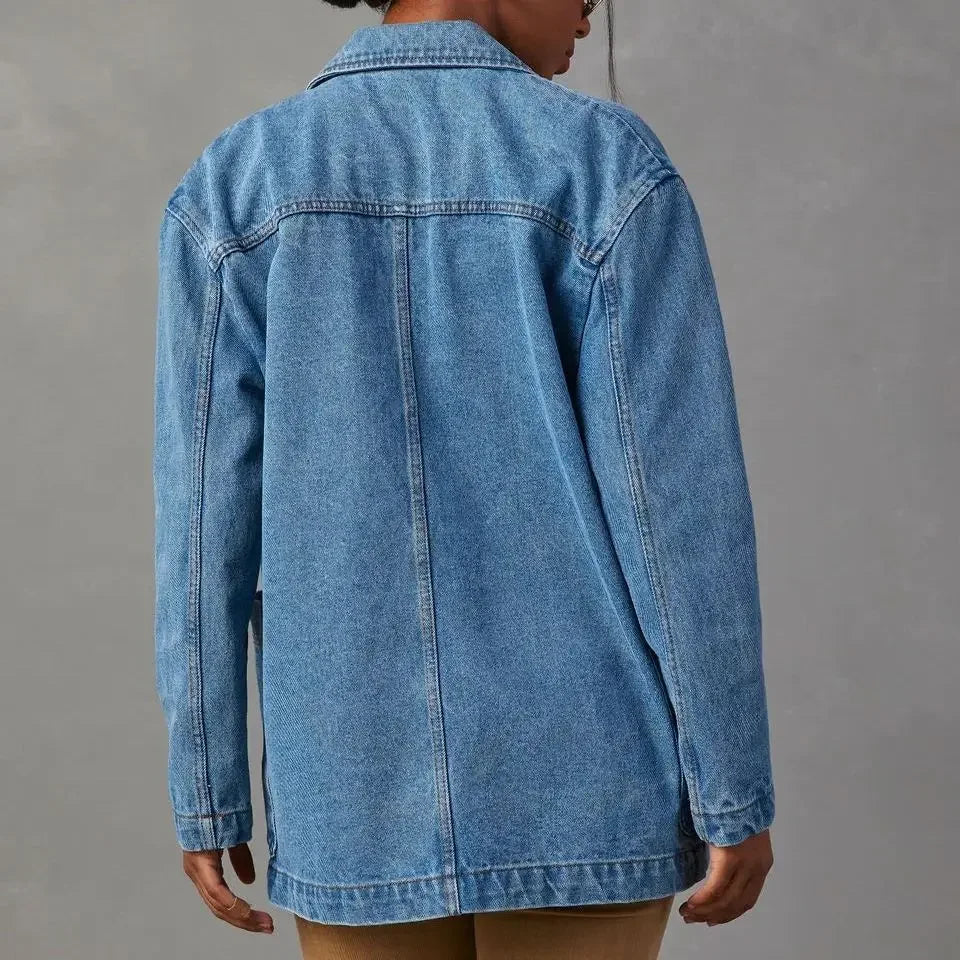 Brooke - Lässiger Herbst Jeansblazer mit Knopftaschen für Damen