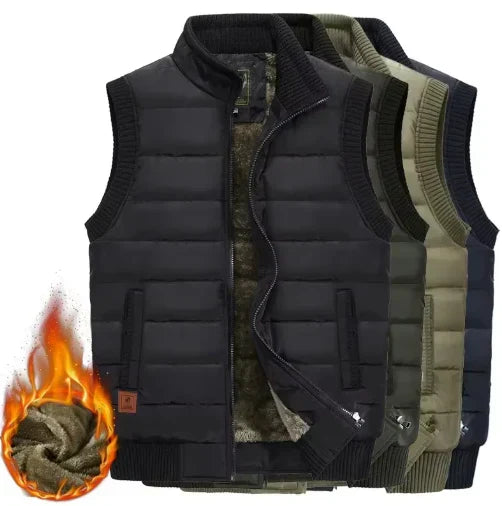 Warme outdoor-weste mit futter für herren