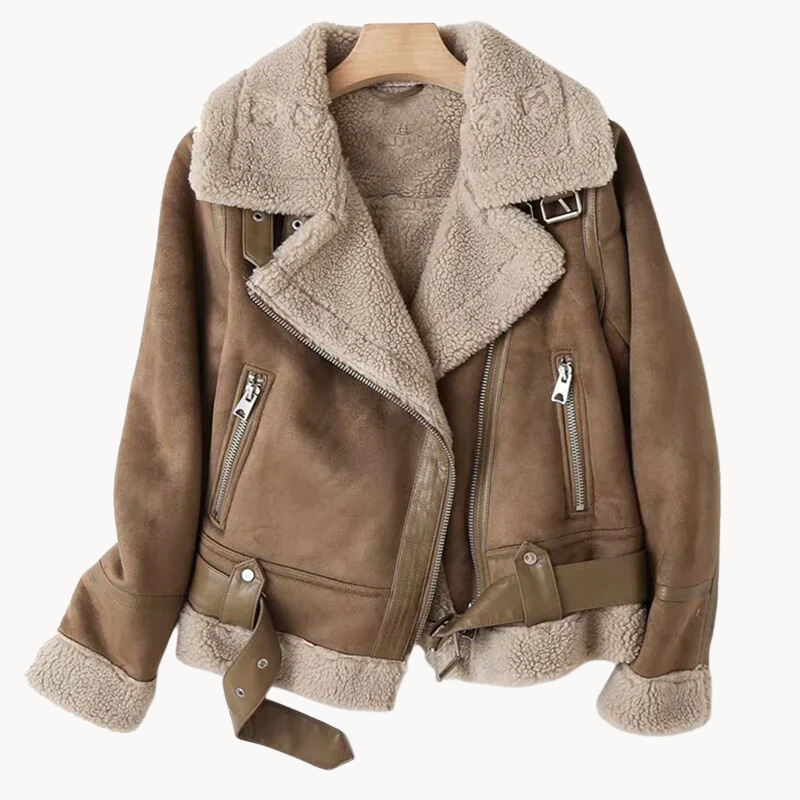 Monika | Luxuriös weiche Sherpa gefütterte Damenjacke