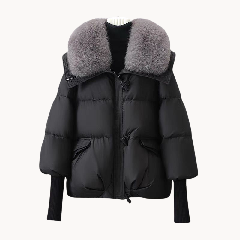 Eliza | Glamouröse Kunstfellkragen Damen Daunenjacke
