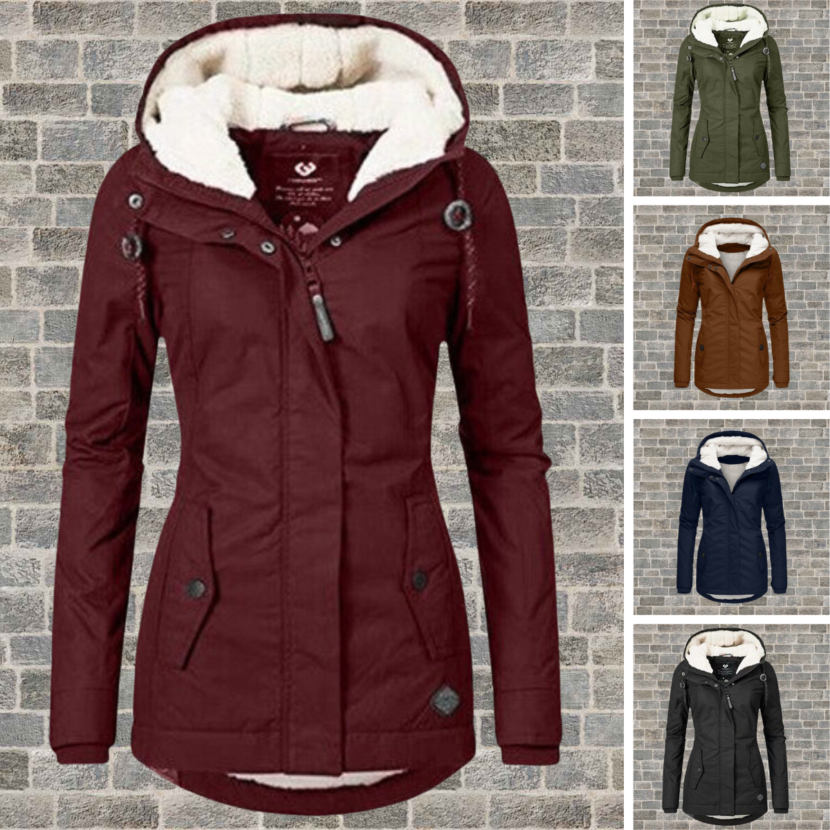 Alina | Winterlicher Stil mit kuscheliger Komfort Damen Sherpa Hoodie Jacke