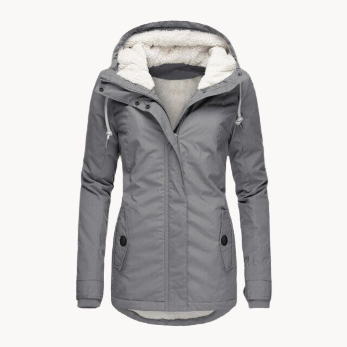 Alina | Winterlicher Stil mit kuscheliger Komfort Damen Sherpa Hoodie Jacke