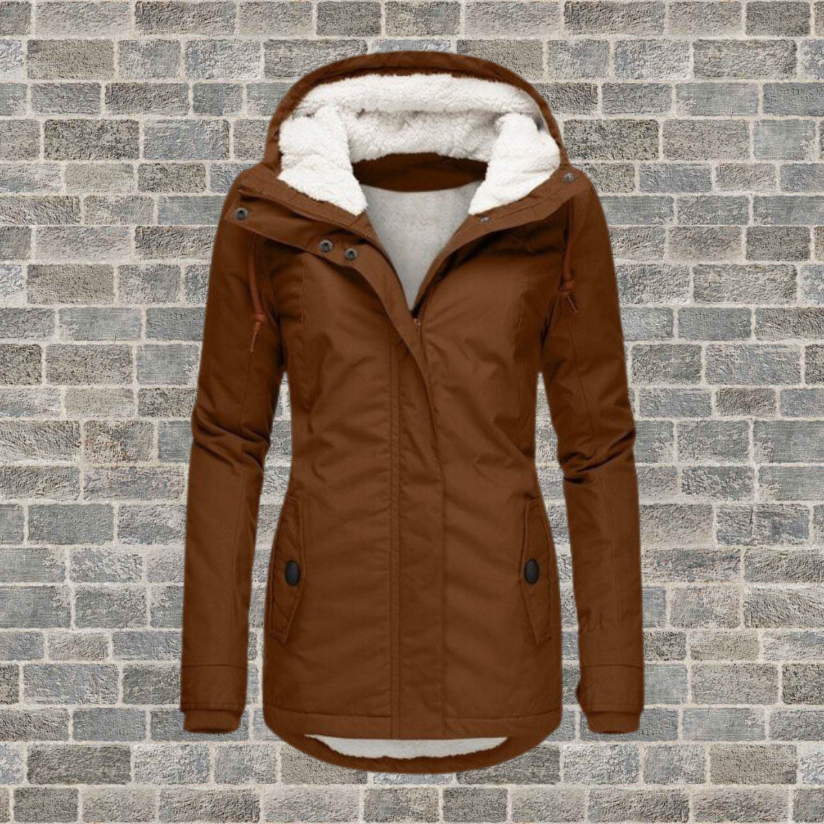 Alina | Winterlicher Stil mit kuscheliger Komfort Damen Sherpa Hoodie Jacke